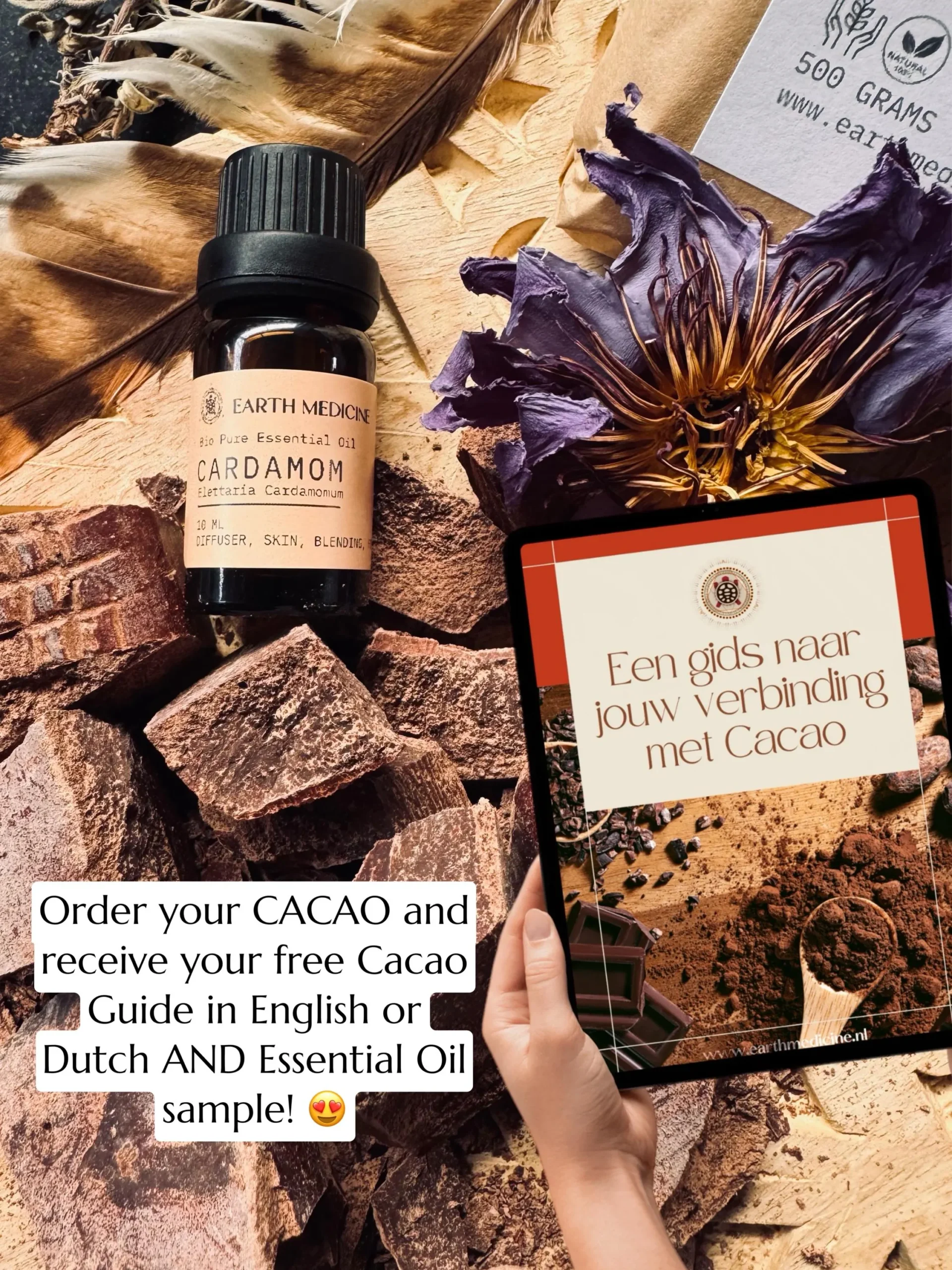 Handgemaakt Cacaoblok, puur en afkomstig uit Peru