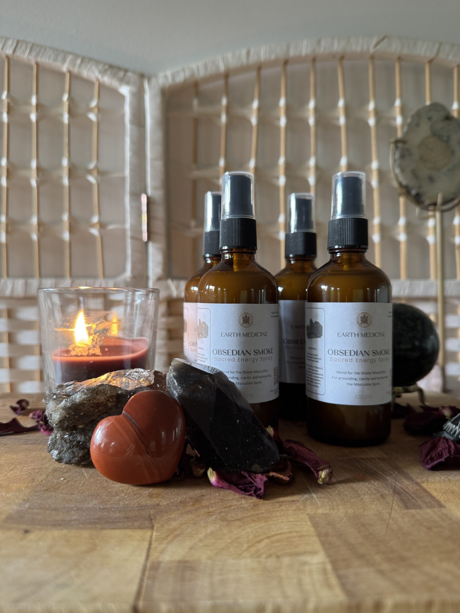 flesjes Obsidian Smoke Aura Spray – natuurlijke aura spray met Obsidiaan voor bescherming en gronding